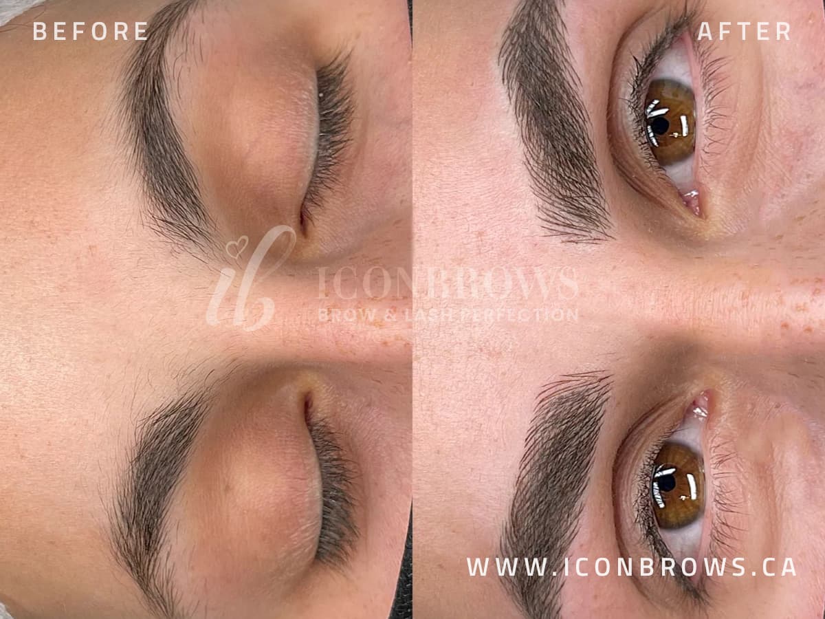 Best microblading in Toronto done on womans eyebrows by Iconbrows - Professional Microblading.